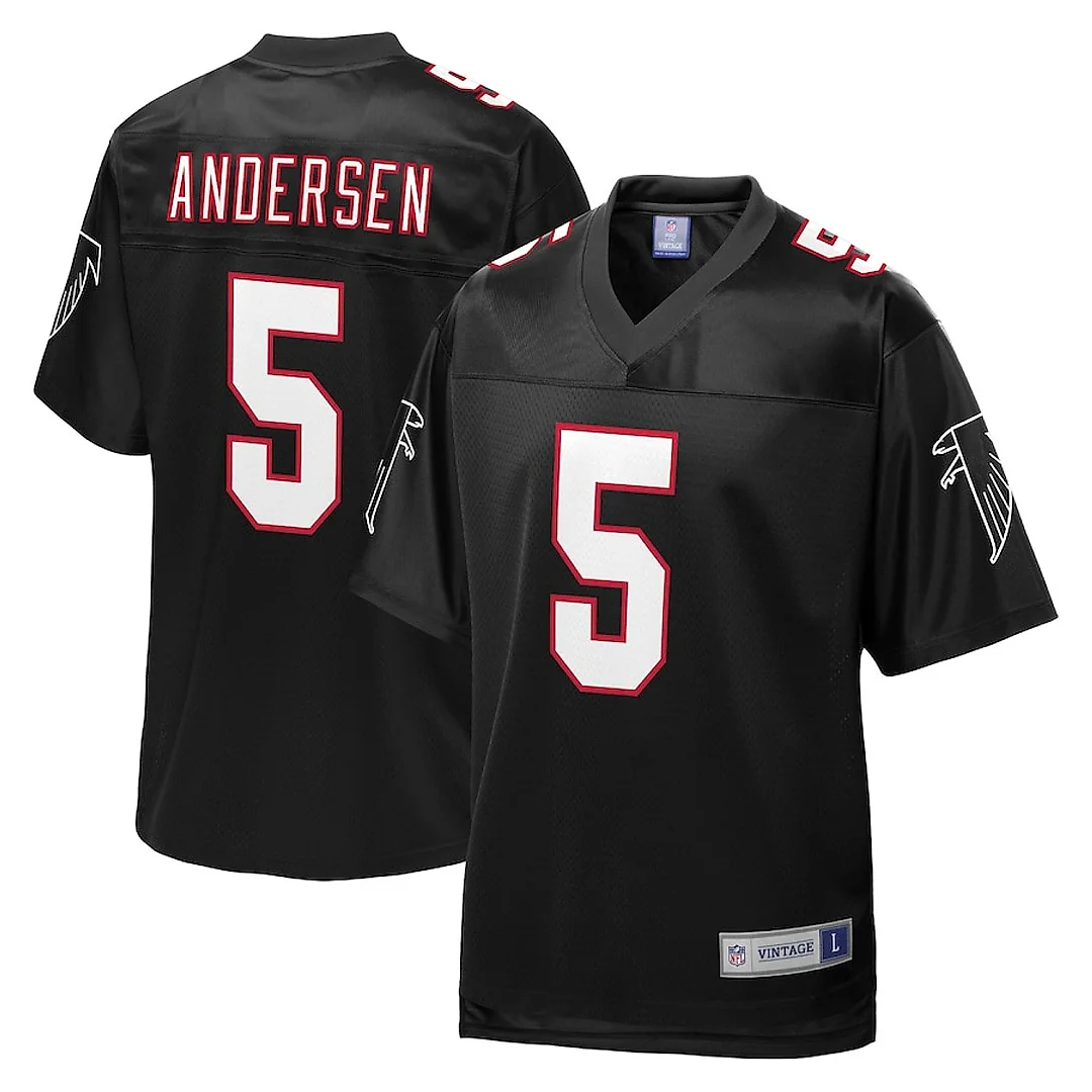 Zennovawear Morten Andersen 5 Atlanta Falcons NFL Pro Line Vintage Men Retired Jersey - Black