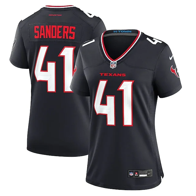 Zennovawear Myjai Sanders 41 Houston Texans Women's Team Game Jersey - Navy