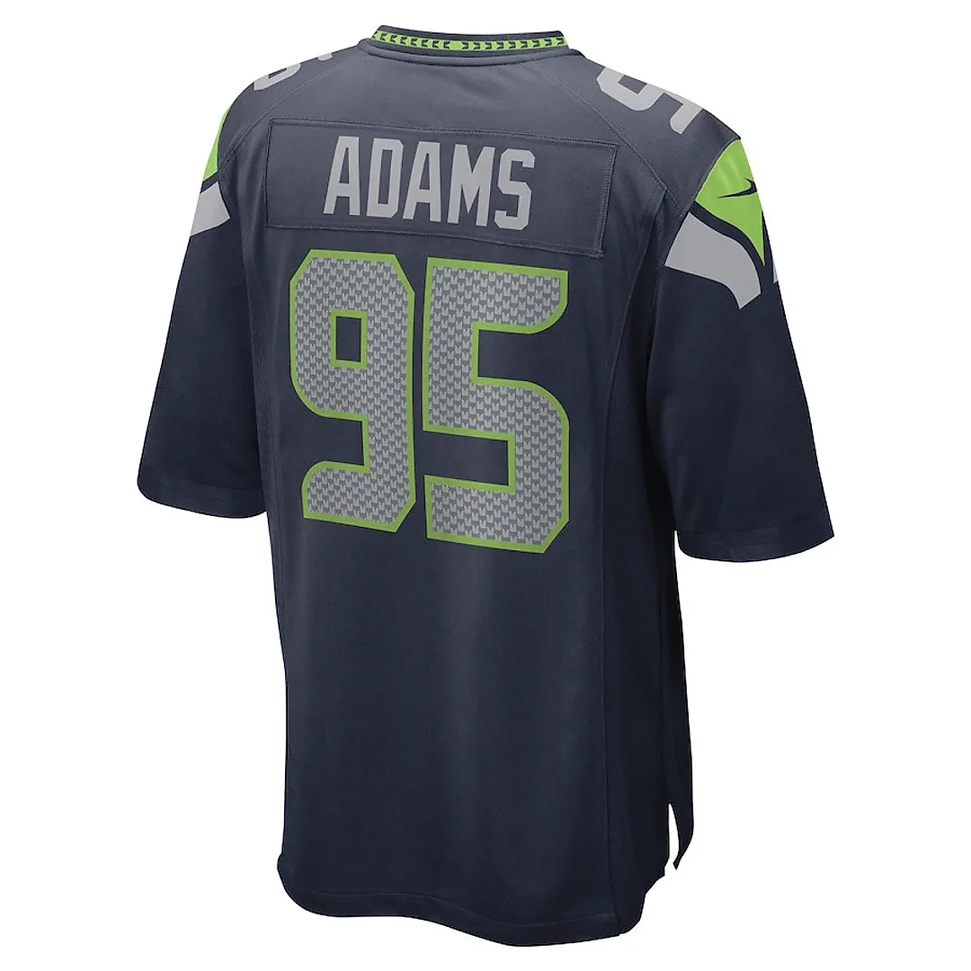 Zennovawear Myles Adams 95 Seattle Seahawks Game Men Jersey - College Navy