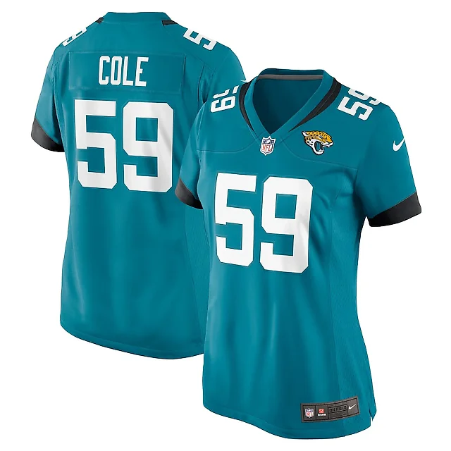 Zennovawear Myles Cole 59 Jacksonville Jaguars Women's Game Jersey - Teal