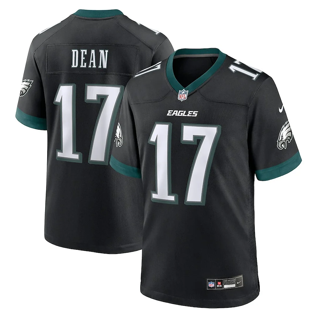 Zennovawear Nakobe Dean 17 Philadelphia Eagles Alternate Game Men Jersey - Black