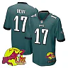Zennovawear Nakobe Dean 17 Philadelphia Eagles Super Bowl LIX New Orleans Patch Game Men Jersey - Midnight Green