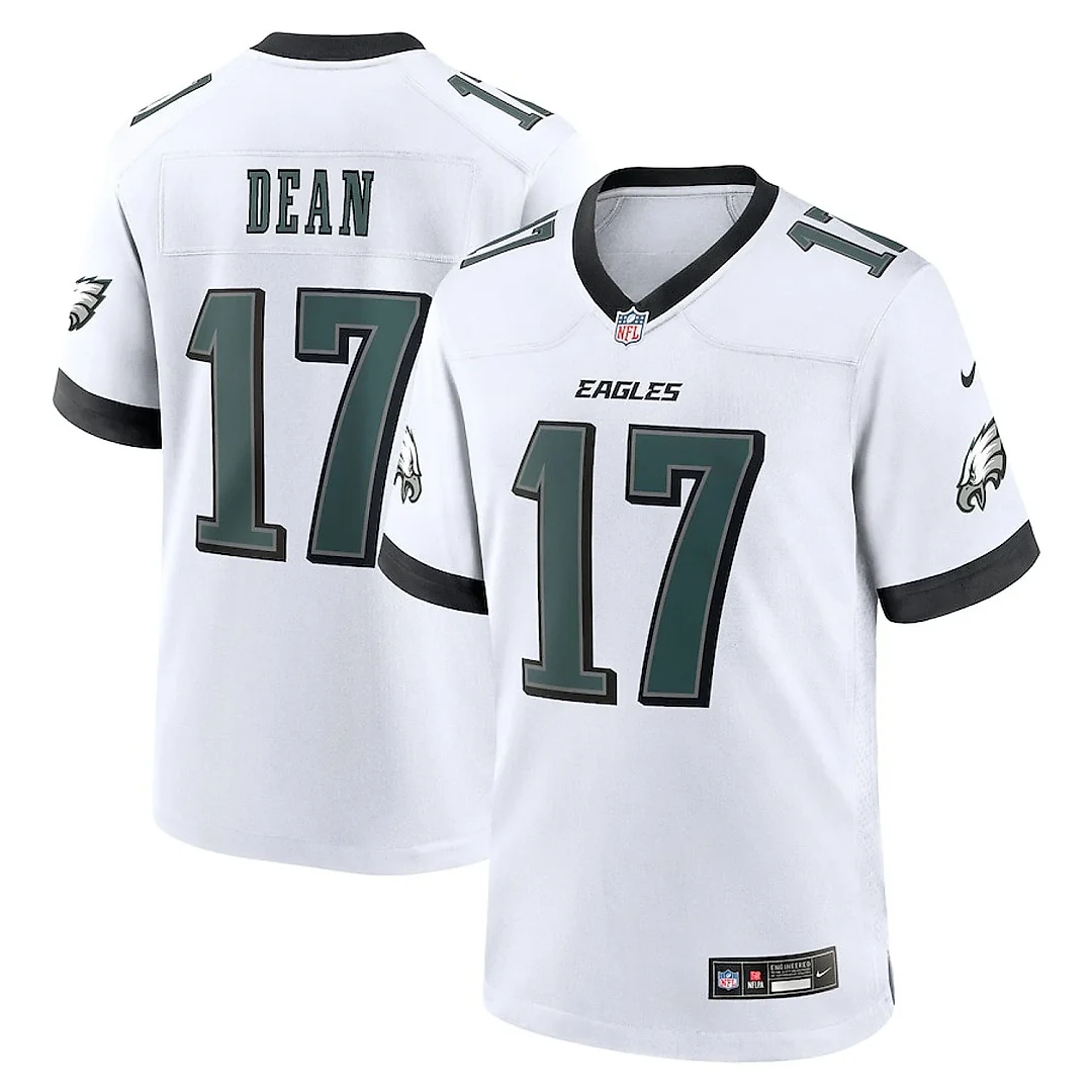 Zennovawear Nakobe Dean 17 Philadelphia Eagles White Game Men Jersey - White