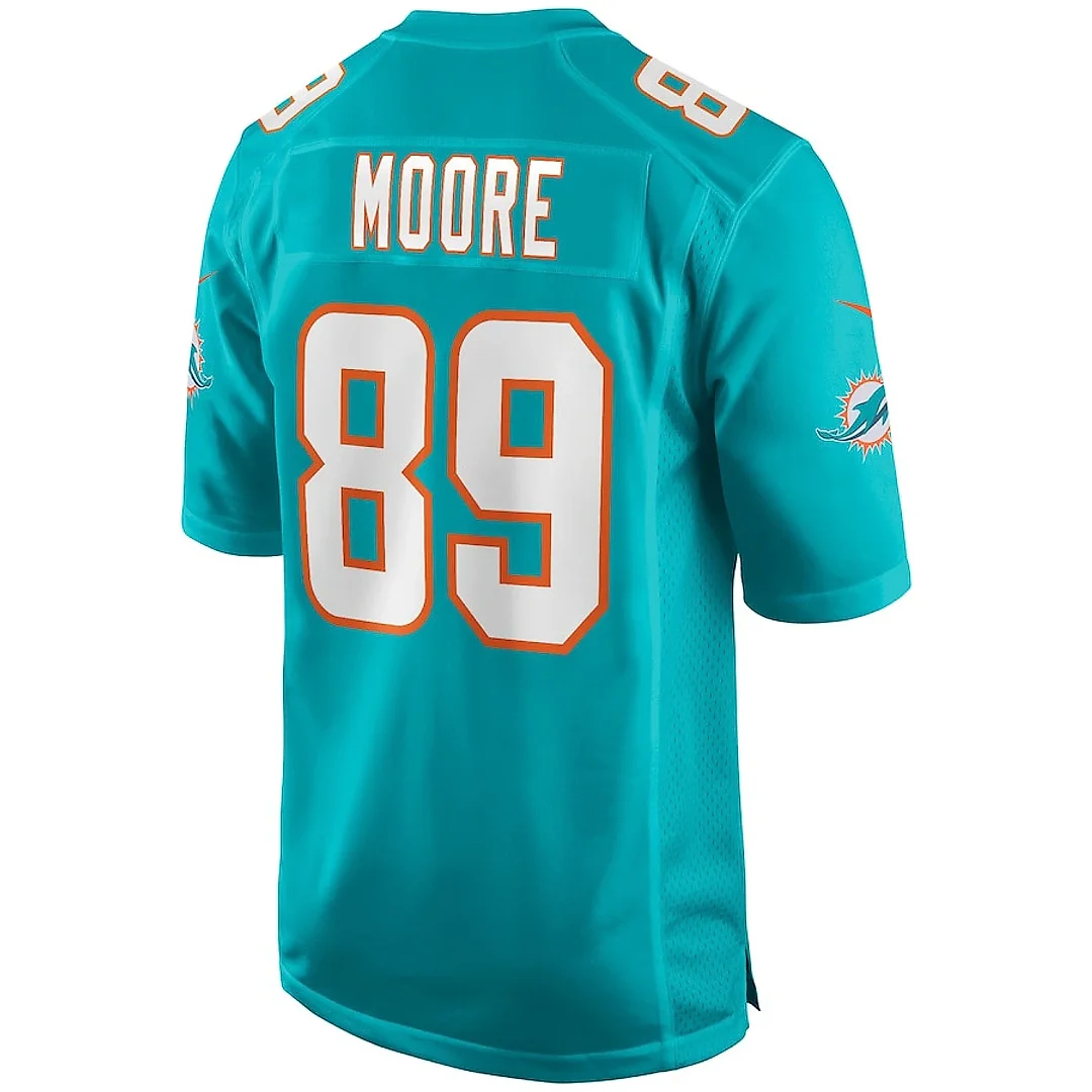 Zennovawear Nat Moore 89 Miami Dolphins Men Game Retired Jersey - Aqua