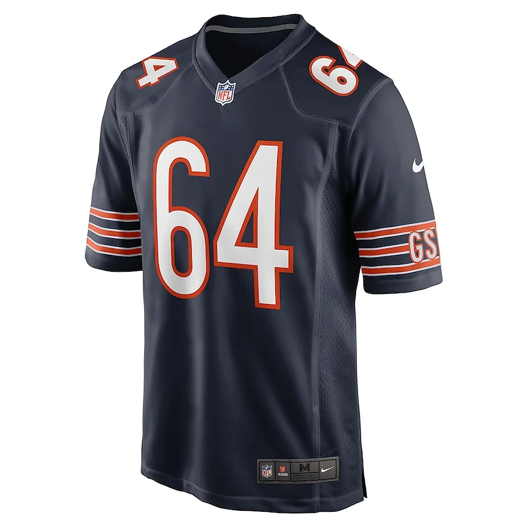 Zennovawear Nate Davis 64 Chicago Bears Game Men Jersey - Navy