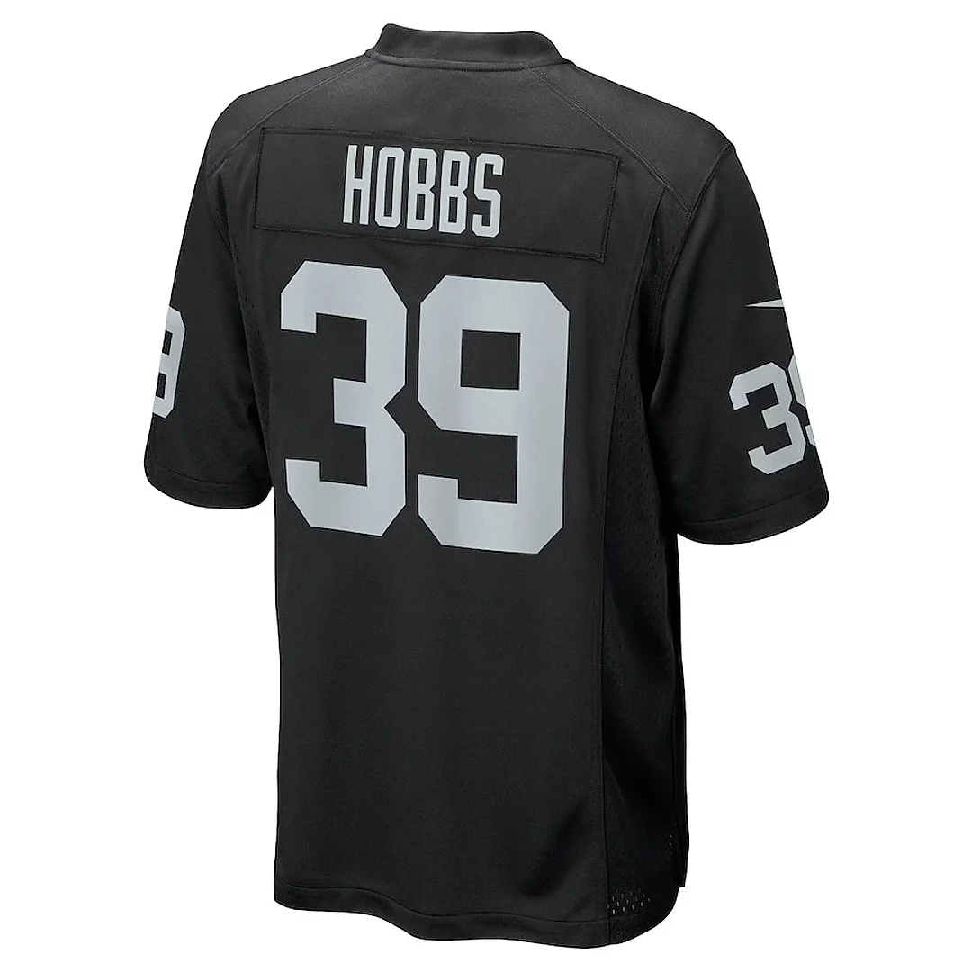 Zennovawear Nate Hobbs 39 Las Vegas Raiders Men Game Jersey - Black