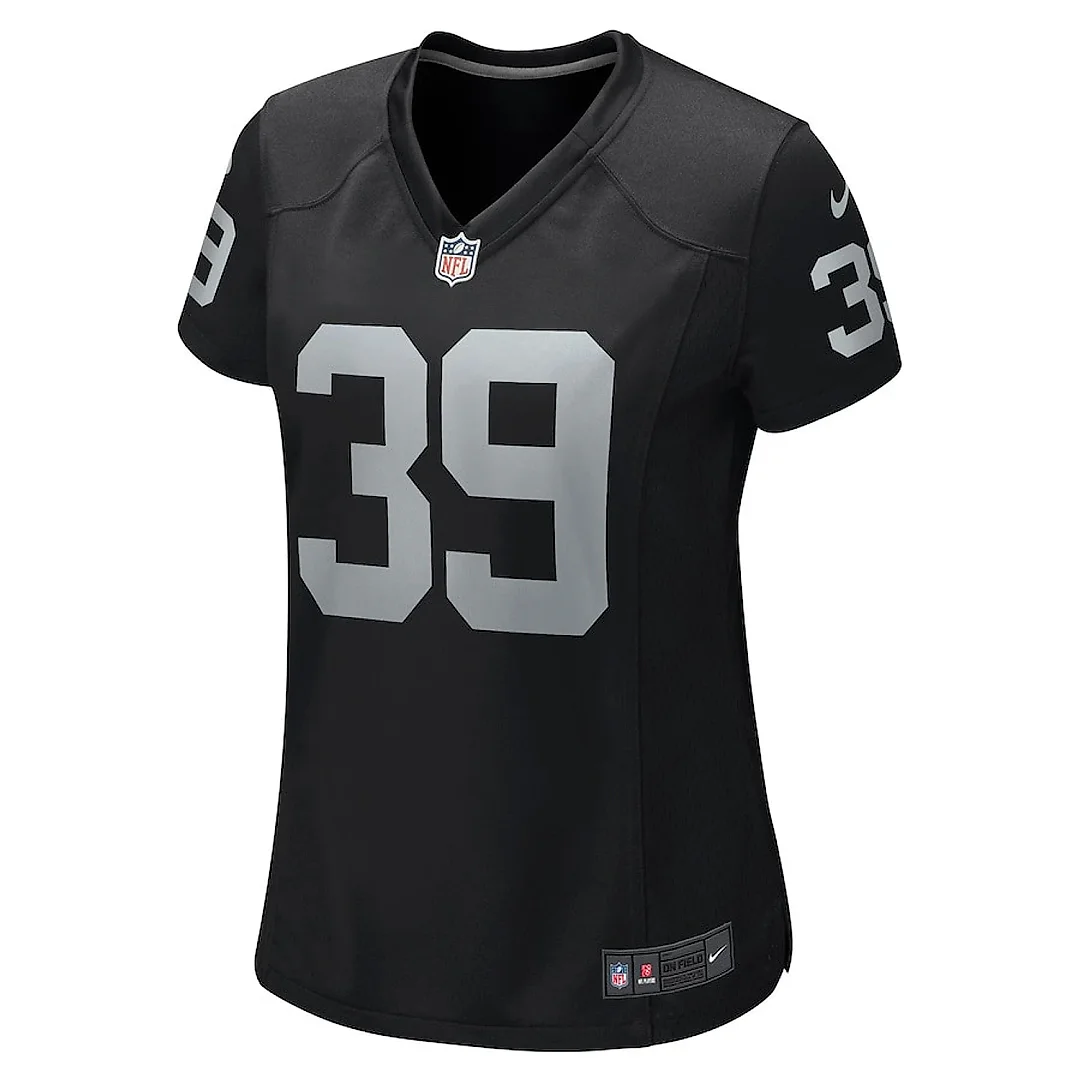 Zennovawear Nate Hobbs 39 Las Vegas Raiders Women Game Jersey - Black