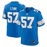 Zennovawear Nate Lynn 57 Detroit Lions Game Men Jersey - Blue