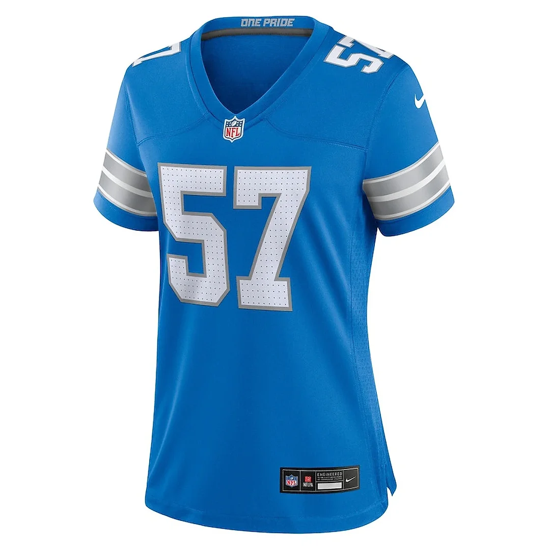 Zennovawear Nate Lynn 57 Detroit Lions Women's Game Jersey - Blue