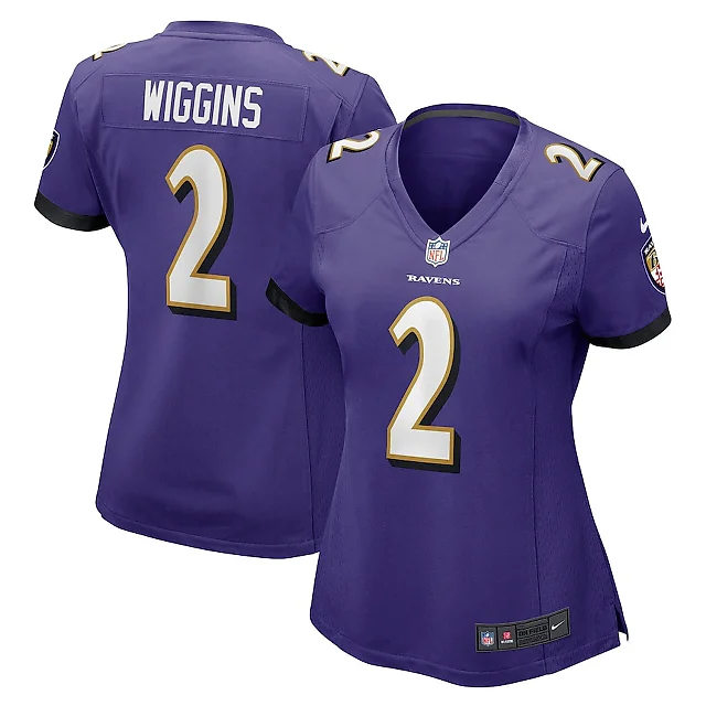 Zennovawear Nate Wiggins 2 Baltimore Ravens Women's Game Jersey - Purple