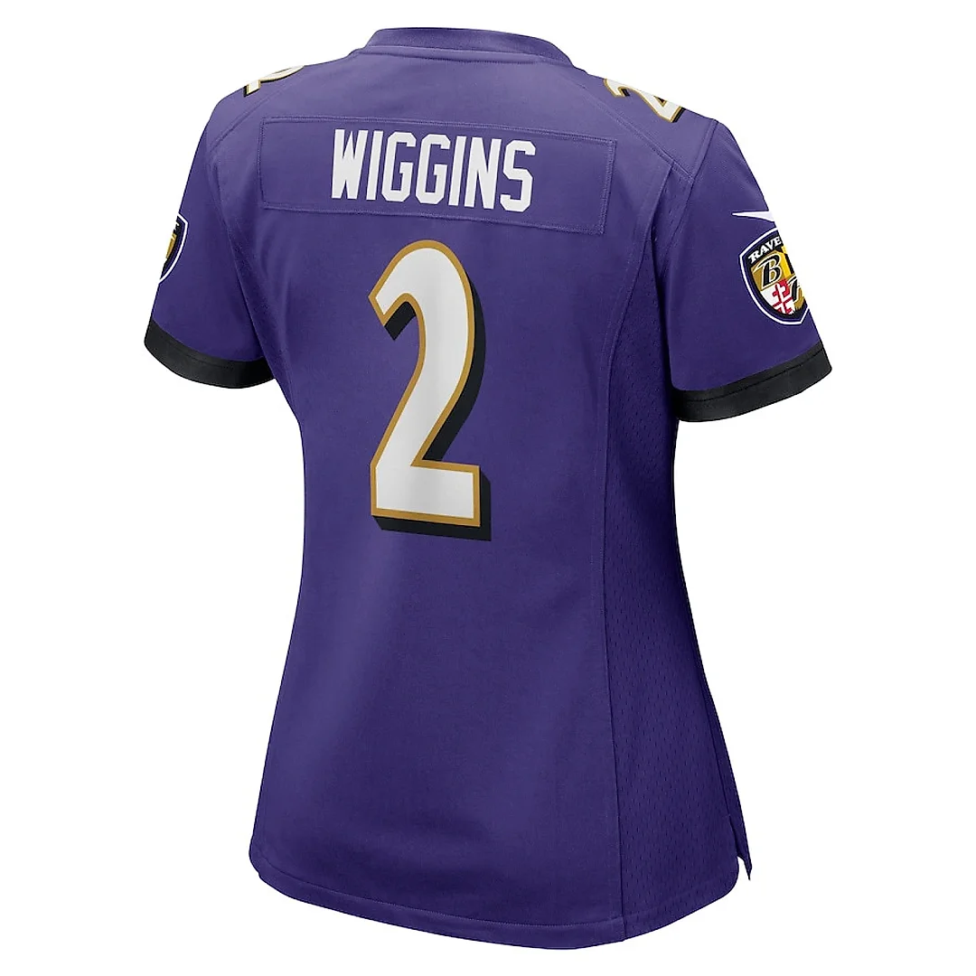 Zennovawear Nate Wiggins 2 Baltimore Ravens Women's Game Jersey - Purple