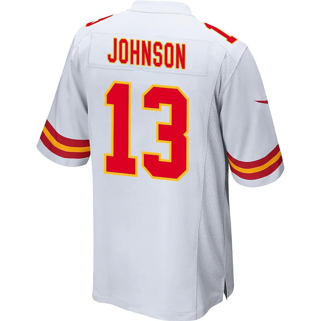 Zennovawear Nazeeh Johnson 13 Kansas City Chiefs AFC Champions Patch Game Men Jersey - White