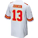 Zennovawear Nazeeh Johnson 13 Kansas City Chiefs AFC Champions Patch Game Men Jersey - White