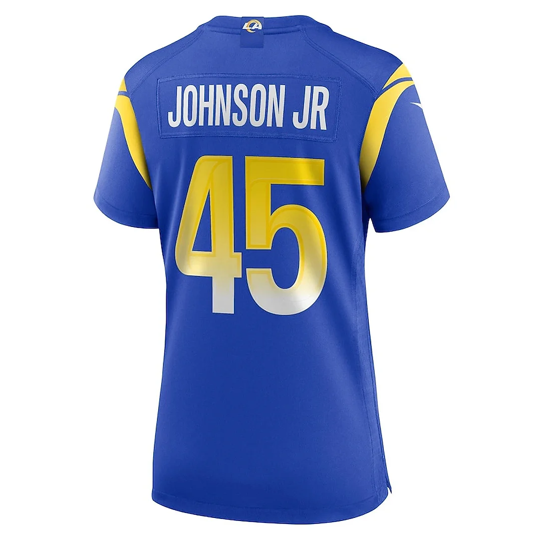 Zennovawear Neal Johnson Jr 45 Los Angeles Rams Women's Game Jersey - Royal