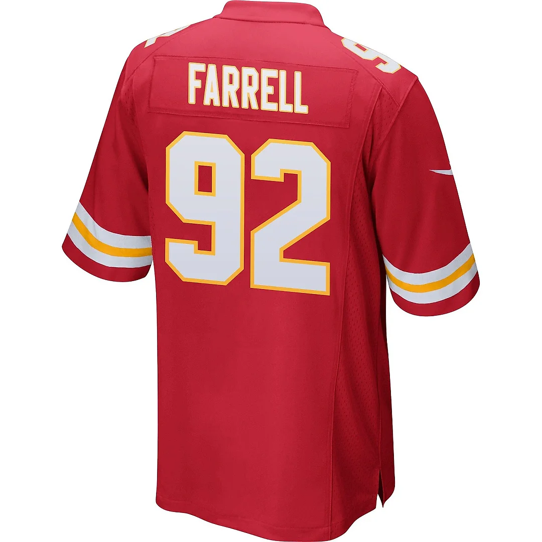 Zennovawear Neil Farrell 92 Kansas City Chiefs AFC Champions Patch Game Men Jersey - Red