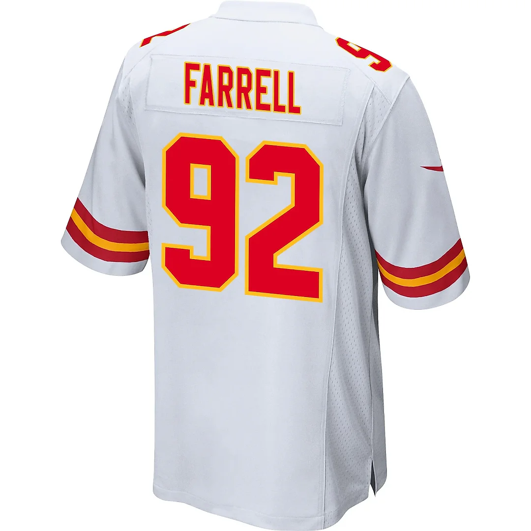 Zennovawear Neil Farrell 92 Kansas City Chiefs AFC Champions Patch Game Men Jersey - White