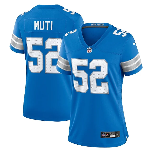 Zennovawear Netane Muti 52 Detroit Lions Women's Game Jersey - Blue