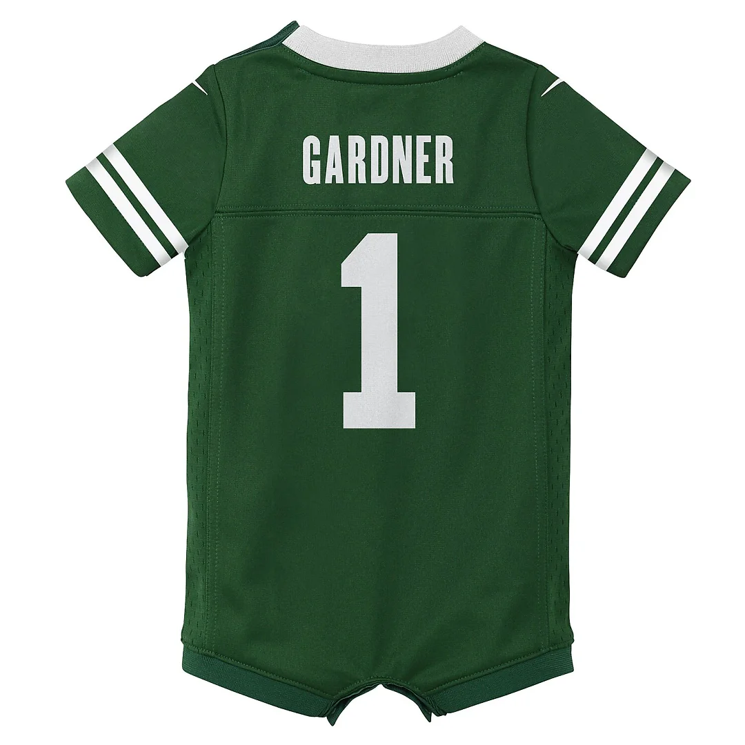 Zennovawear Ahmad Sauce Gardner New York Jets Newborn & Infant Game Romper Jersey - Legacy Green