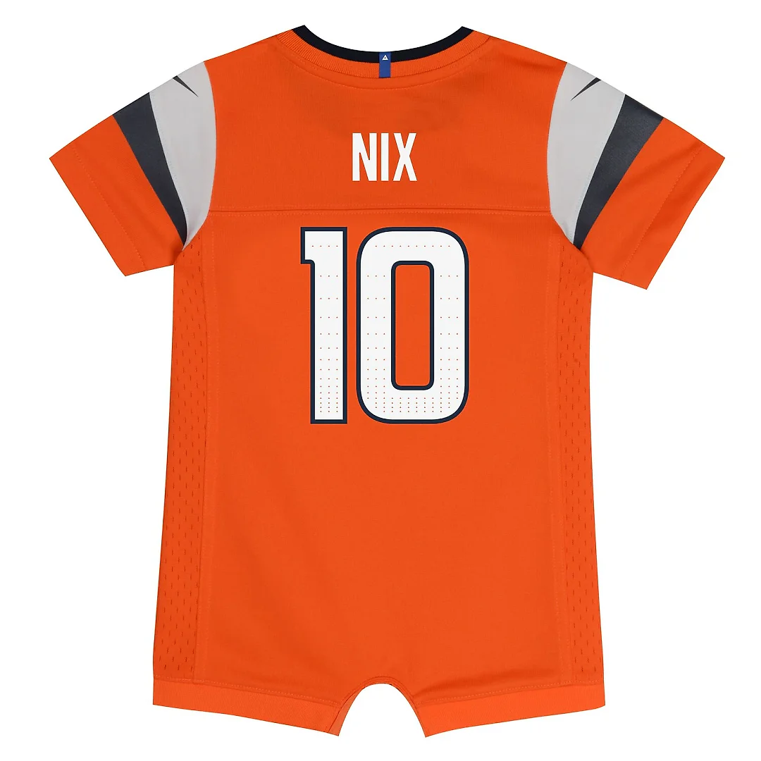 Zennovawear Bo Nix Denver Broncos Newborn & Infant Game Romper Jersey - Orange