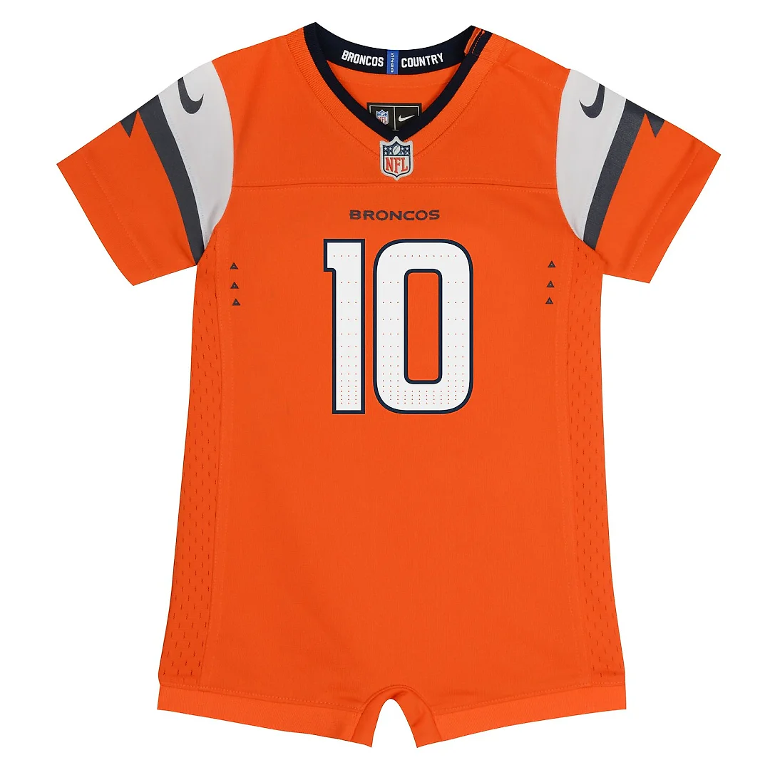 Zennovawear Bo Nix Denver Broncos Newborn & Infant Game Romper Jersey - Orange