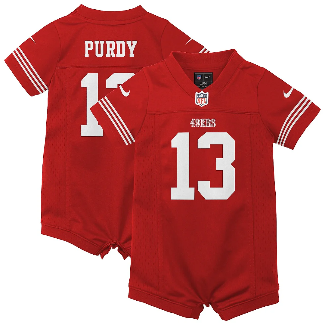Zennovawear Brock Purdy San Francisco 49ers Newborn & Infant Game Romper Jersey - Scarlet