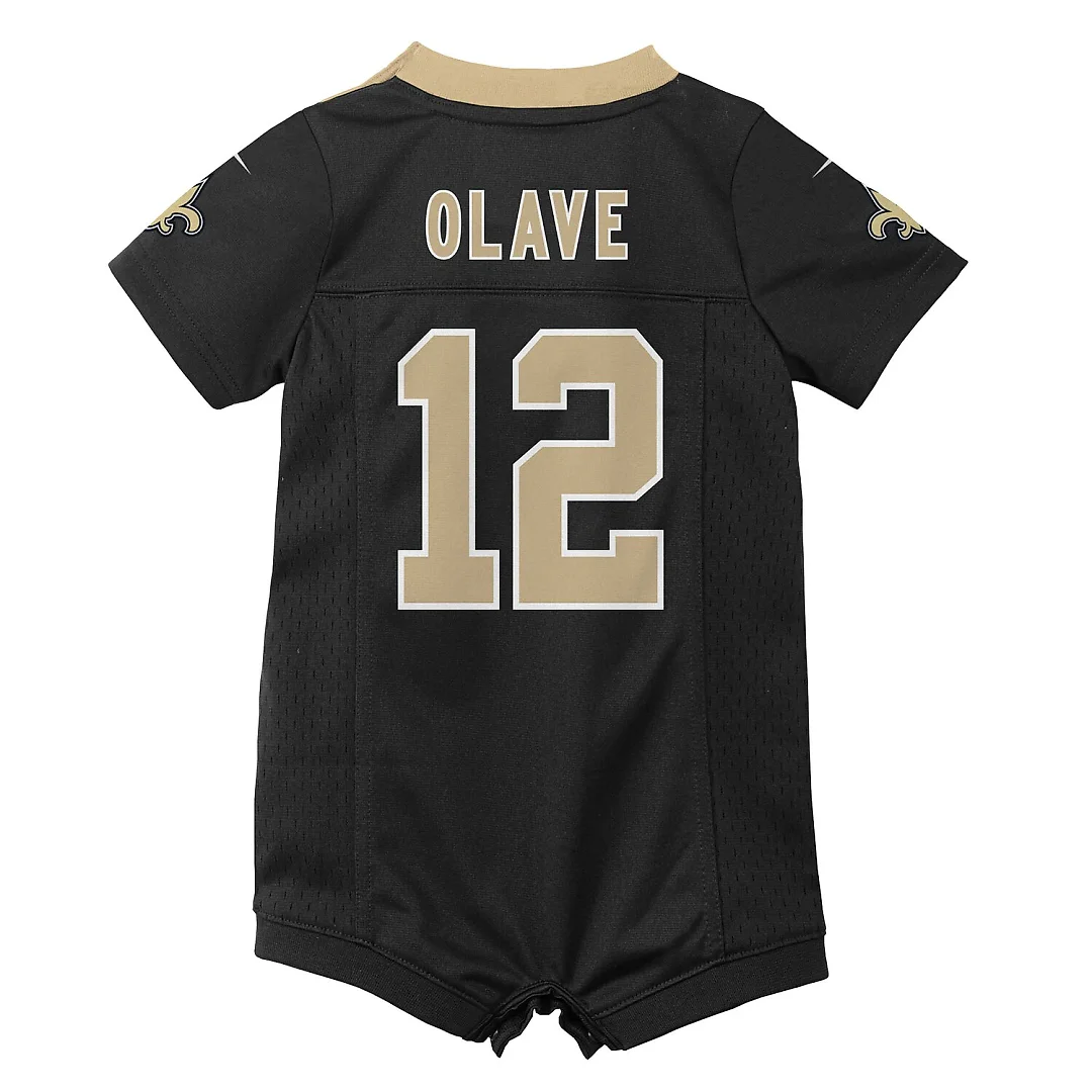 Zennovawear Chris Olave New Orleans Saints Newborn & Infant Game Romper Jersey - Black