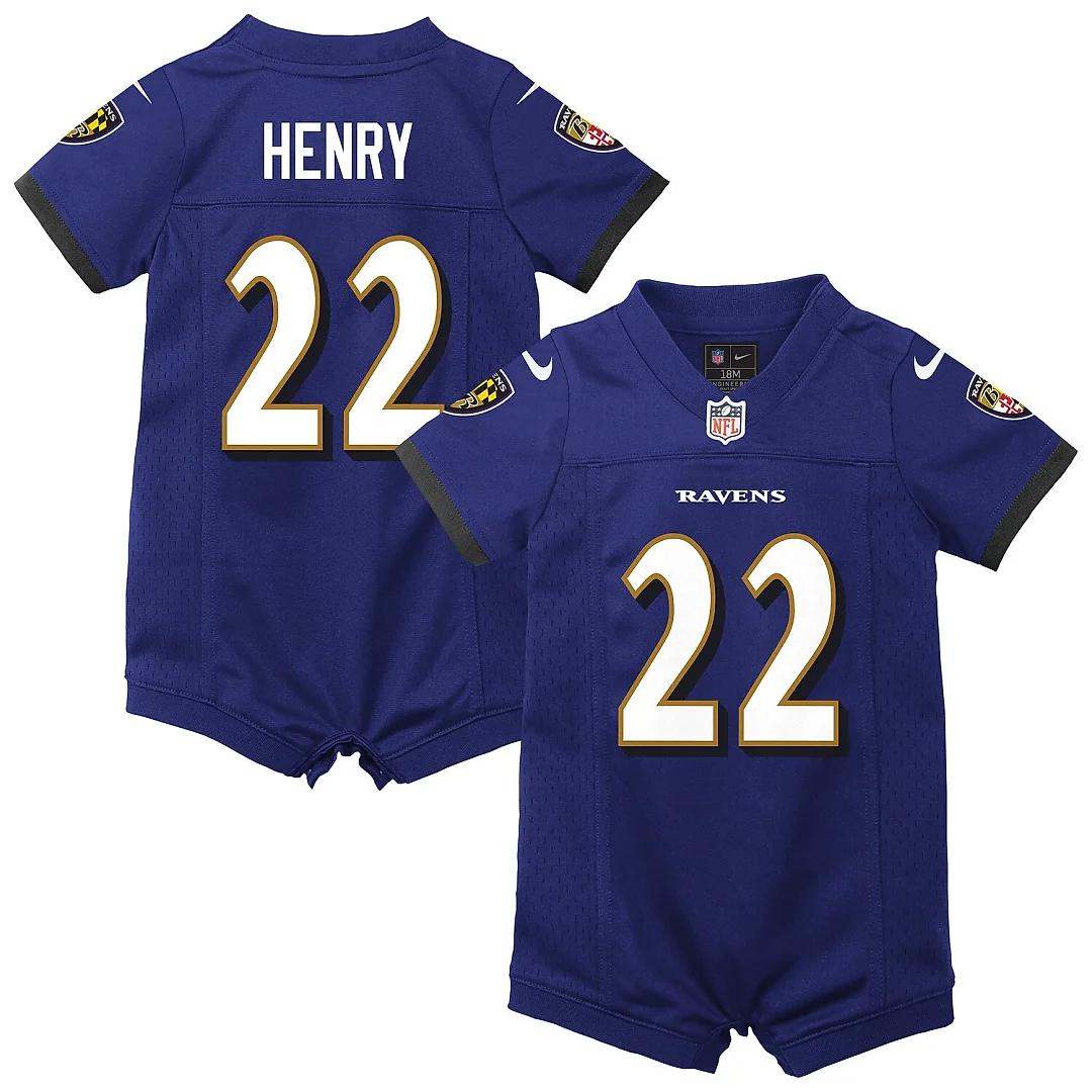 Zennovawear Derrick Henry Baltimore Ravens Newborn & Infant Game Romper Jersey - Purple