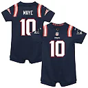 Zennovawear Drake Maye New England Patriots Newborn & Infant Game Romper Jersey - Navy