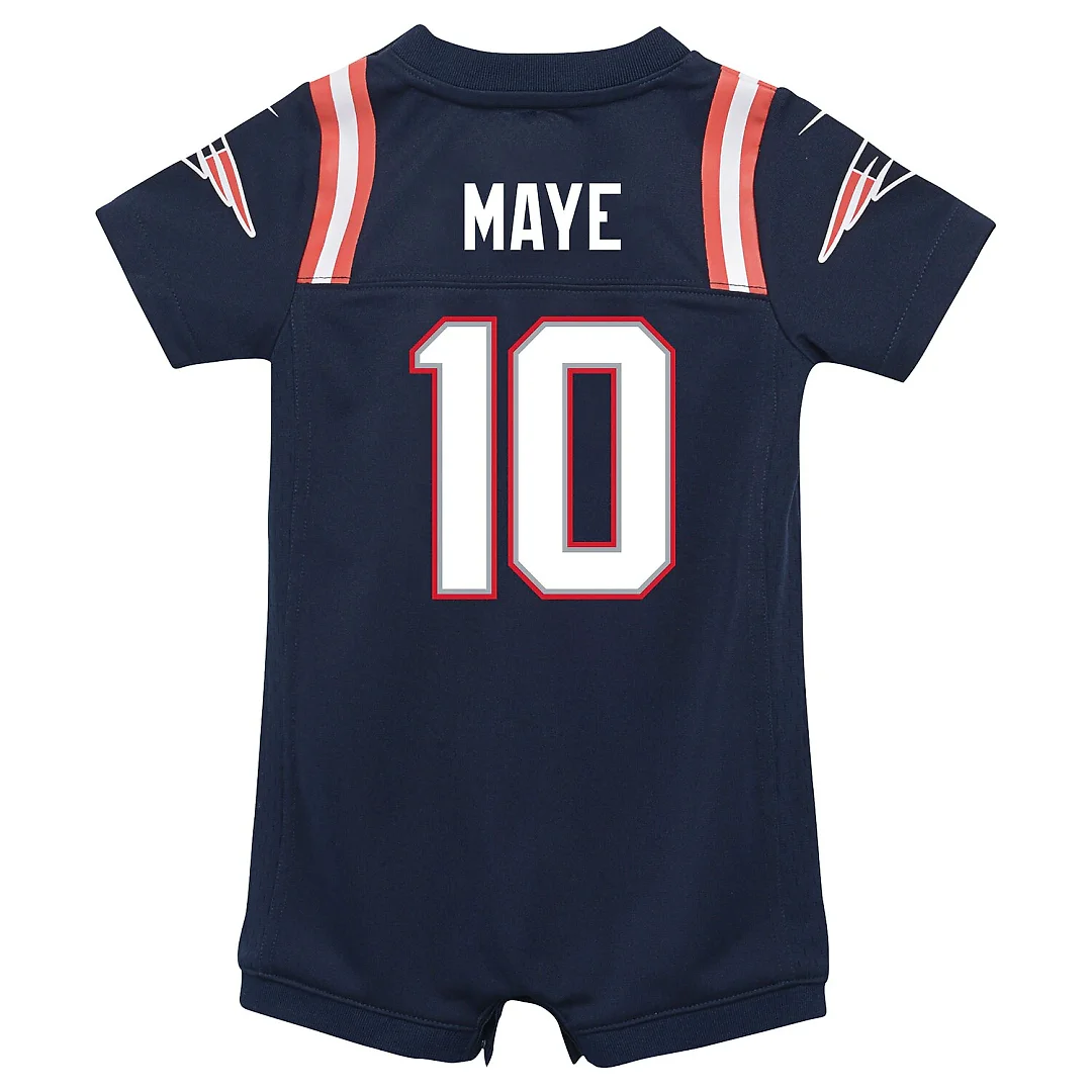 Zennovawear Drake Maye New England Patriots Newborn & Infant Game Romper Jersey - Navy