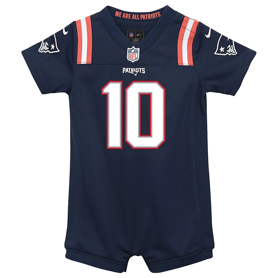 Zennovawear Drake Maye New England Patriots Newborn & Infant Game Romper Jersey - Navy