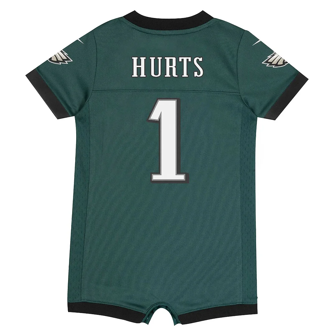 Zennovawear Jalen Hurts Philadelphia Eagles Newborn & Infant Game Romper Jersey - Midnight Green