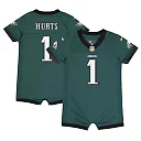 Zennovawear Jalen Hurts Philadelphia Eagles Newborn & Infant Game Romper Jersey - Midnight Green