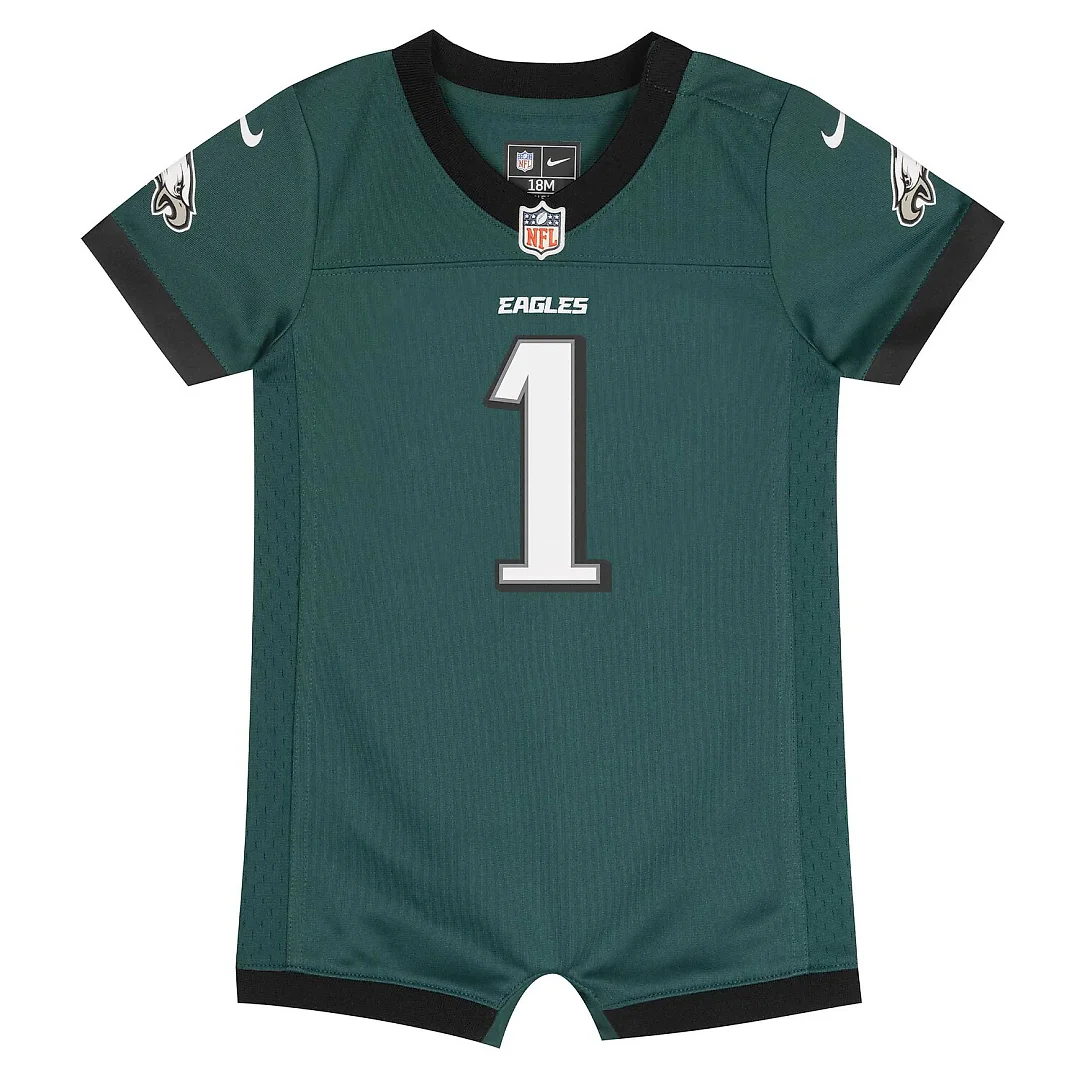 Zennovawear Jalen Hurts Philadelphia Eagles Newborn & Infant Game Romper Jersey - Midnight Green