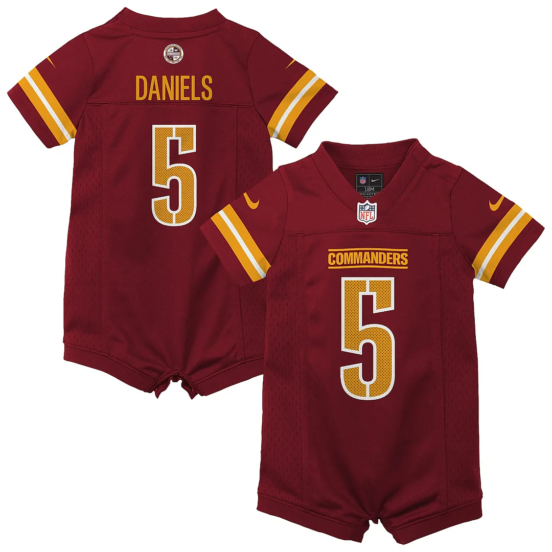 Zennovawear Jayden Daniels Washington Commanders Newborn & Infant Game Romper Jersey - Burgundy