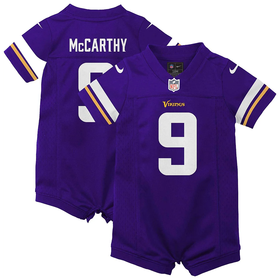 Zennovawear J.J. McCarthy Minnesota Vikings Newborn & Infant Romper Game Jersey - Purple
