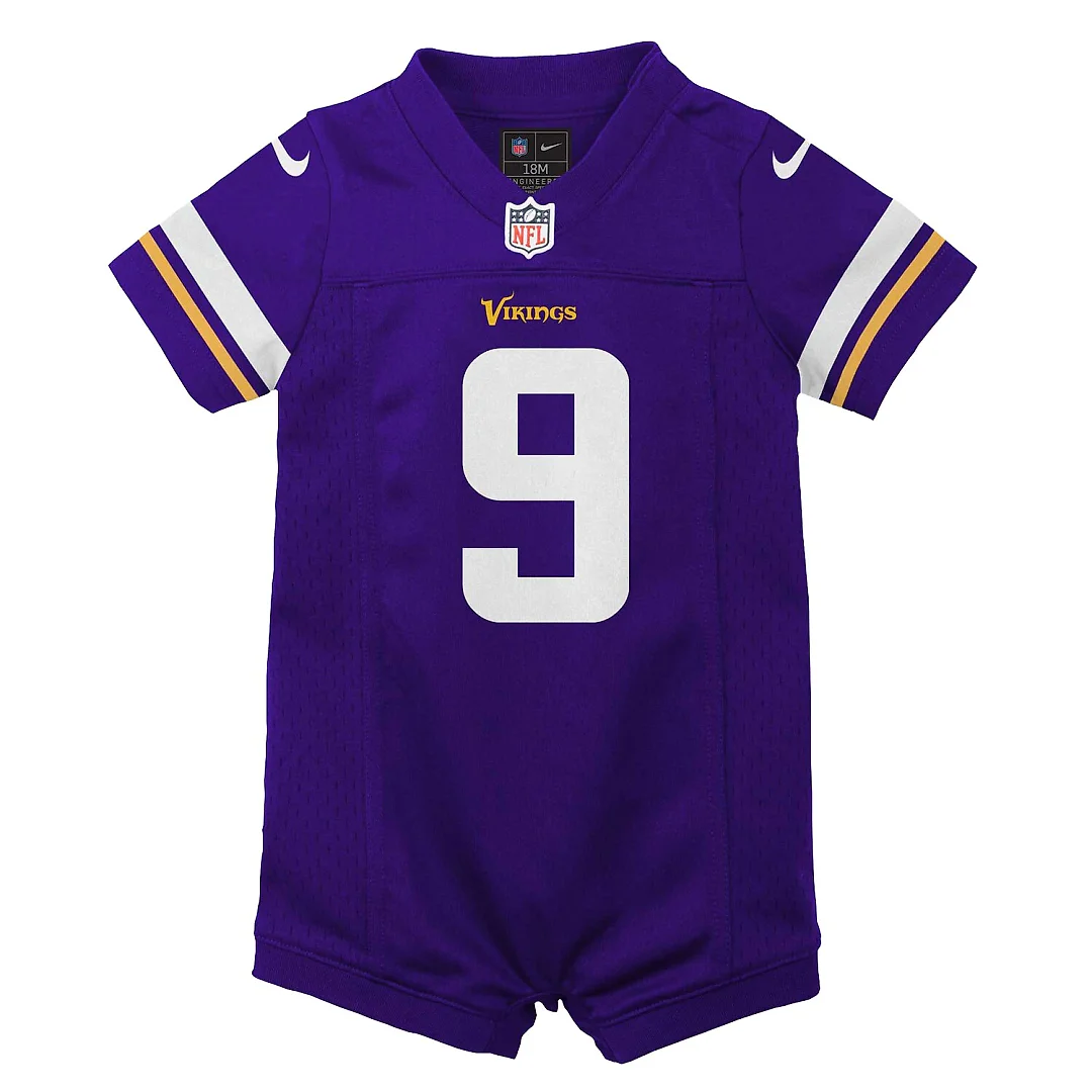 Zennovawear J.J. McCarthy Minnesota Vikings Newborn & Infant Romper Game Jersey - Purple