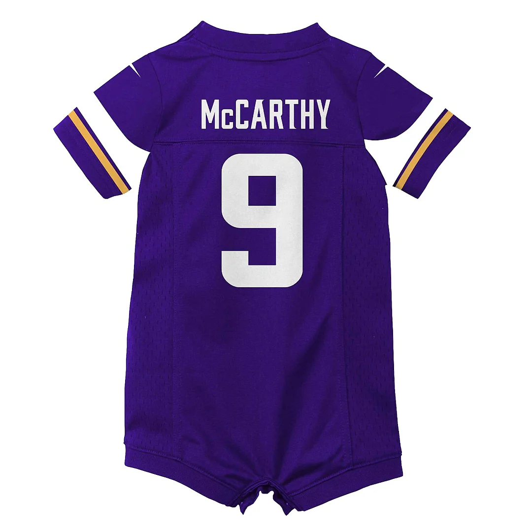 Zennovawear J.J. McCarthy Minnesota Vikings Newborn & Infant Romper Game Jersey - Purple