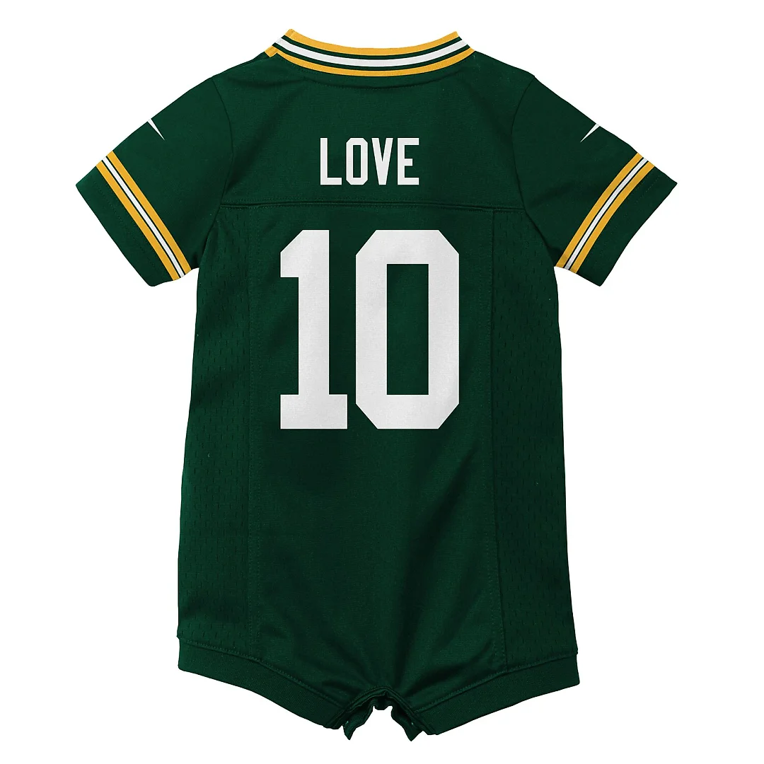 Zennovawear Jordan Love Green Bay Packers Newborn & Infant Game Romper Jersey - Green