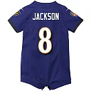 Zennovawear Lamar Jackson Baltimore Ravens Newborn & Infant Romper Jersey - Purple
