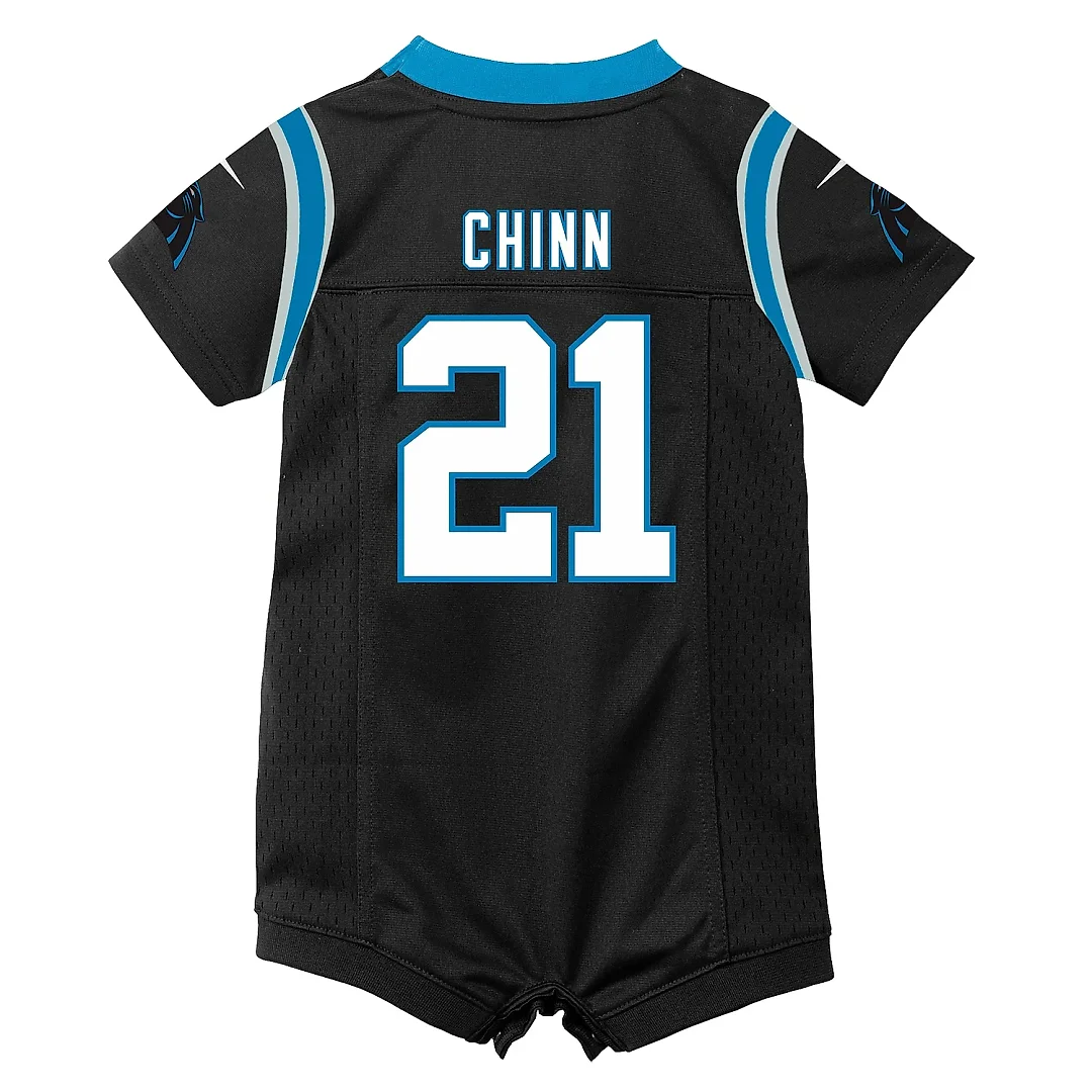 Zennovawear Newborn Carolina Panthers Jeremy Chinn Black Romper Game Jersey