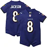 Zennovawear Newborn & Infant Baltimore Ravens Lamar Jackson Purple Romper Jersey