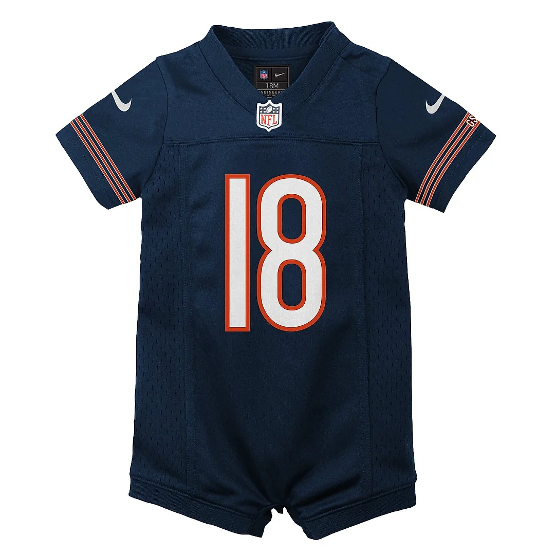 Zennovawear Newborn & Infant Chicago Bears Caleb Williams Navy Game Romper Jersey