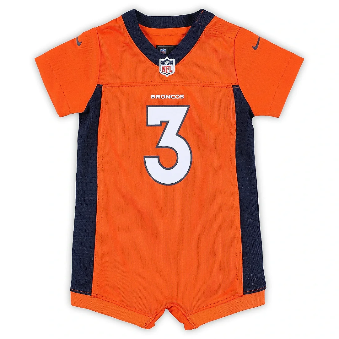 Zennovawear Newborn & Infant Denver Broncos Russell Wilson Orange Game Romper Jersey