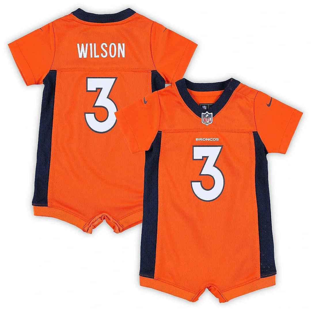 Zennovawear Newborn & Infant Denver Broncos Russell Wilson Orange Game Romper Jersey