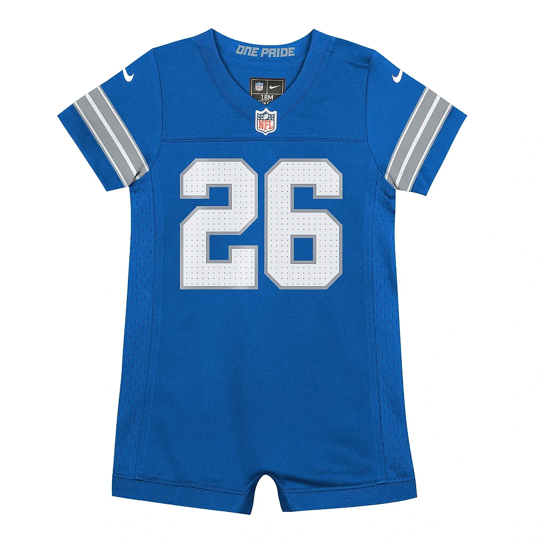 Zennovawear Newborn & Infant Detroit Lions Jahmyr Gibbs Blue Game Romper Jersey