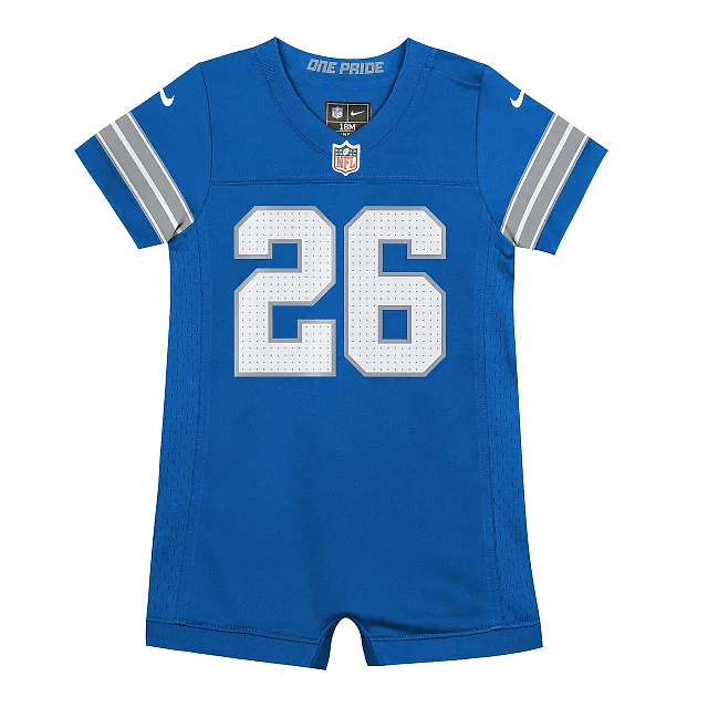Zennovawear Newborn & Infant Detroit Lions Jahmyr Gibbs Blue Game Romper Jersey