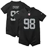 Zennovawear Newborn & Infant Las Vegas Raiders Maxx Crosby Black Game Romper Jersey