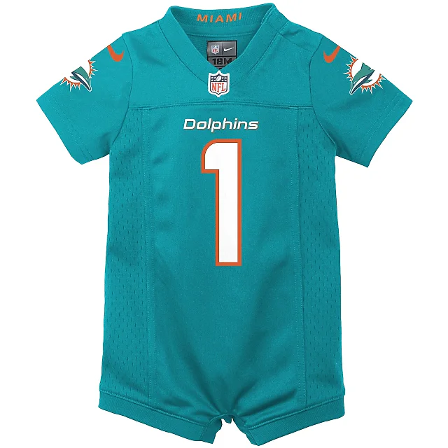 Zennovawear Newborn & Infant Miami Dolphins Tua Tagovailoa Aqua Game Romper Jersey