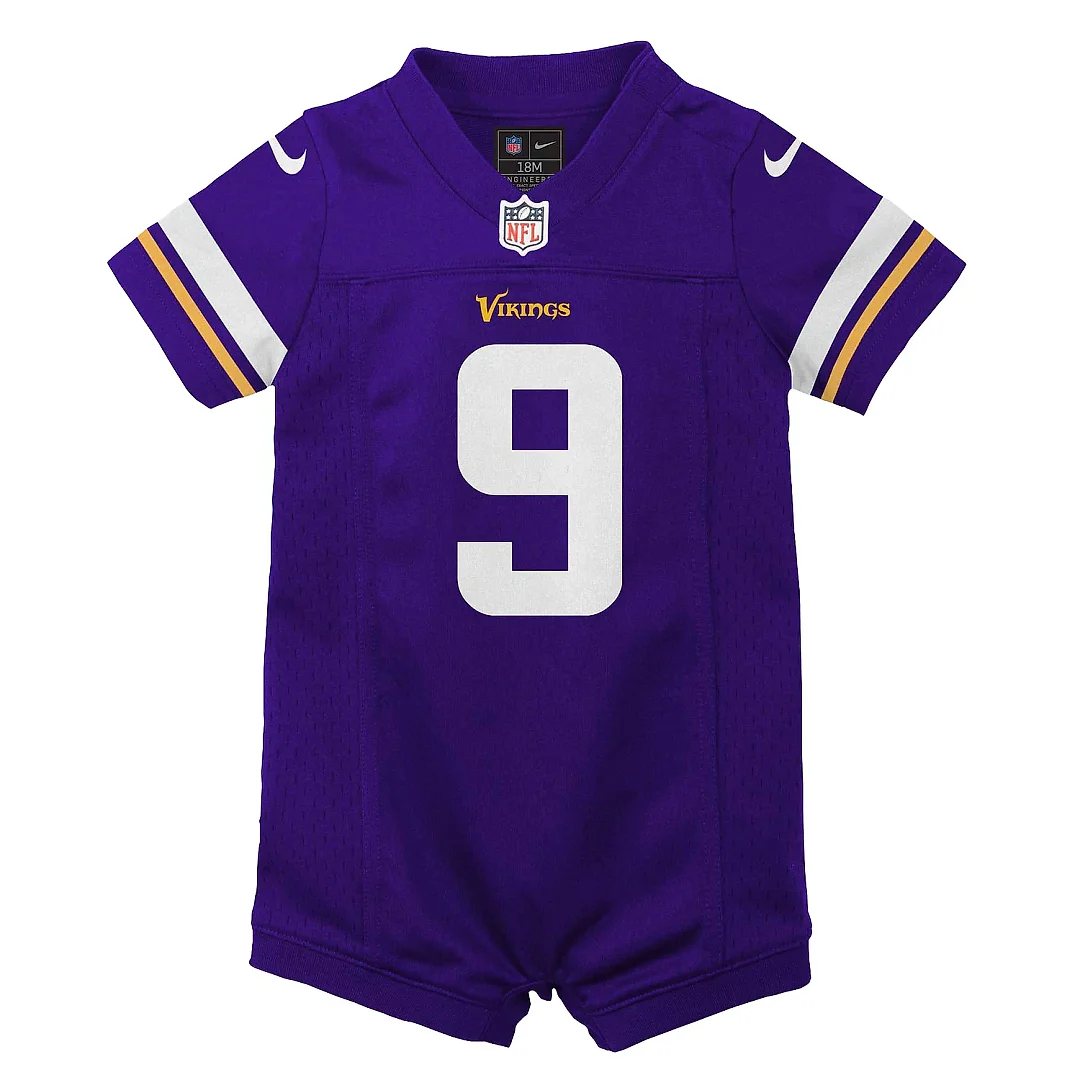 Zennovawear Newborn & Infant Minnesota Vikings J.J. McCarthy Purple Romper Game Jersey