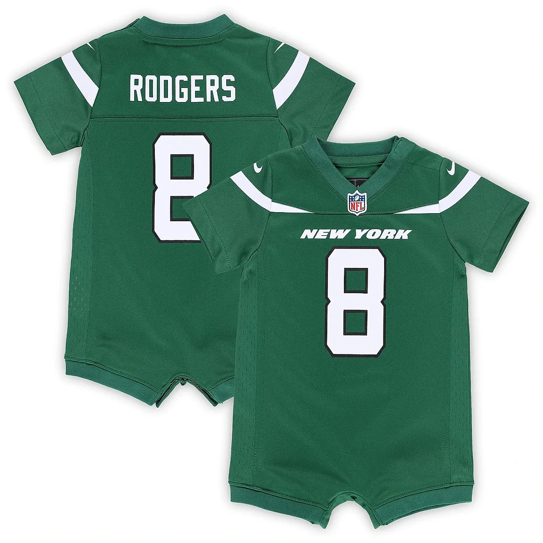 Zennovawear Newborn & Infant New York Jets Aaron Rodgers Green Game Romper Jersey